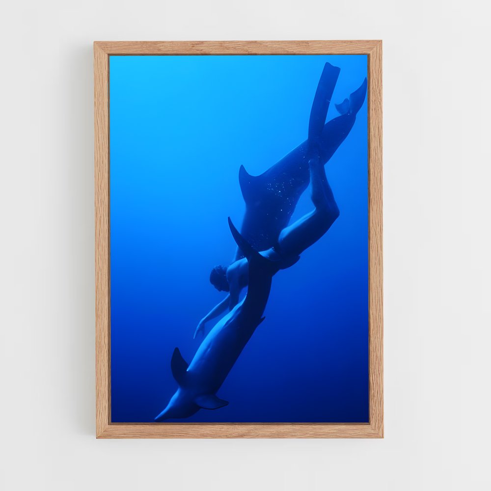 Poster Danse des Mantas – affiche Plongée en apnée (vue 4)